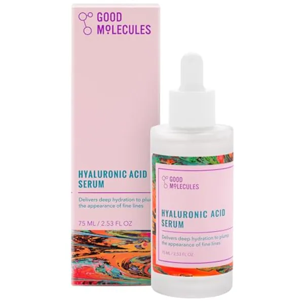 Good Molecules Hyaluronic Acid Serum - Hydration for Dry Skin to Moisturize, Plump, and Firm - 1% HA, Anti-aging Water-Based Skincare for Face