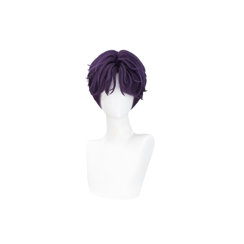 【Ready For Ship】DokiDoki Game Love and Deepspace Cosplay Rafayel Wig / Ear Clip Short Purple Hair | Dark Ver. Wig Only-Ready For Ship