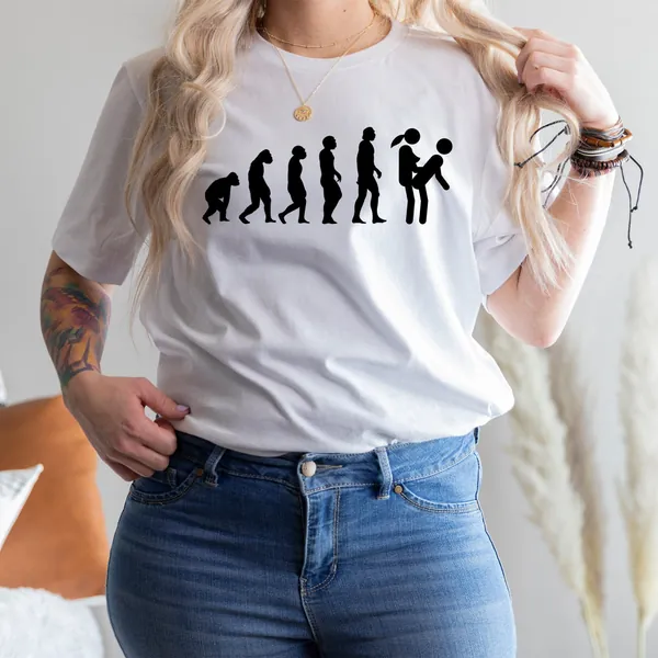 Dominatrix Femdom Pegging Submissive Husband Unisex Tshirt, Femdom Evolution T shirt, Mistress Boss Lady Tshirt, Submissive Men Tee Gift