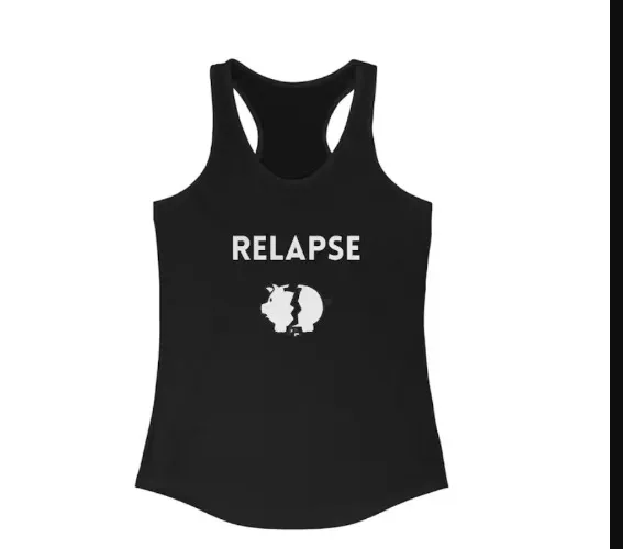 Findom Relapse Piggy Women's Racerback Tank, Findom and domme clothing