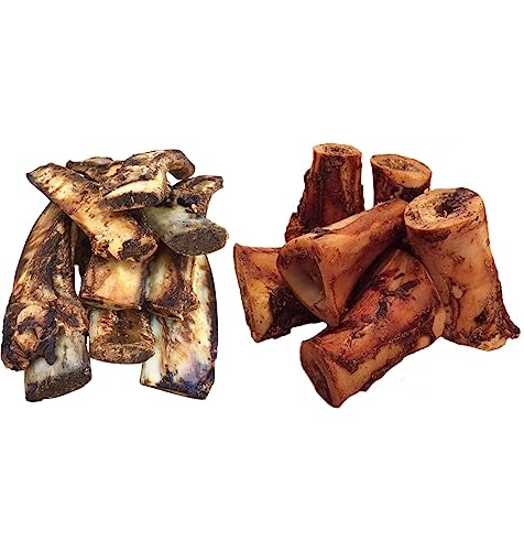 K9 Connoisseur Single Ingredient Dog Bones Made in USA Natural Marrow Filled Dynamo Bone Chew Treats Bundled with Grass Fed Cattle 8 to 10 Inch Long All Natural Meaty Rib Marrow