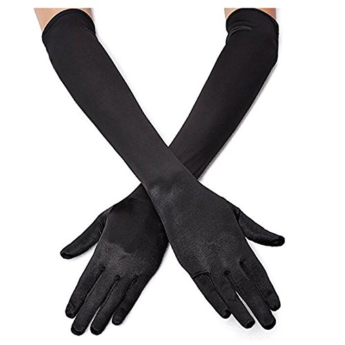 Elbow Length Satin Gloves