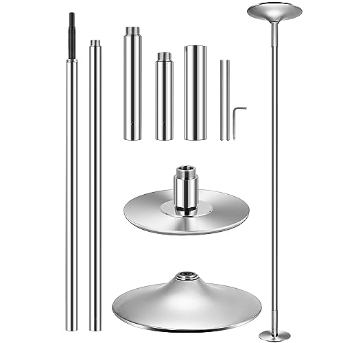 VIVOHOME Professional Spinning Dancing Pole, 45mm Portable Dance Pole for Home Fitness - Silver