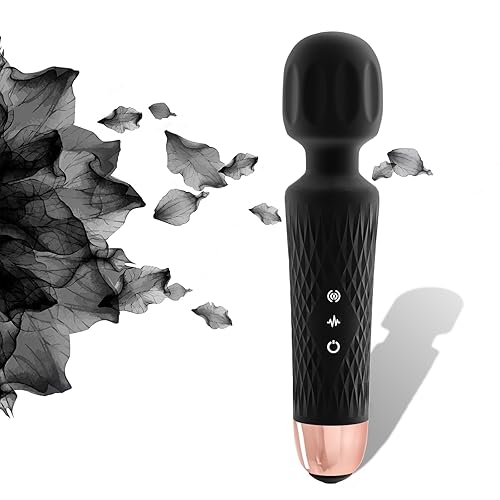 NICLOVE The Upgraded 3-in-1 Personal Massager - 3 hrs Continuous Vibration, Quiet & Waterproof - 20 Speeds 8 Patterns Cordless Wand Massager Handheld, Travel Friendly (Black) - Black