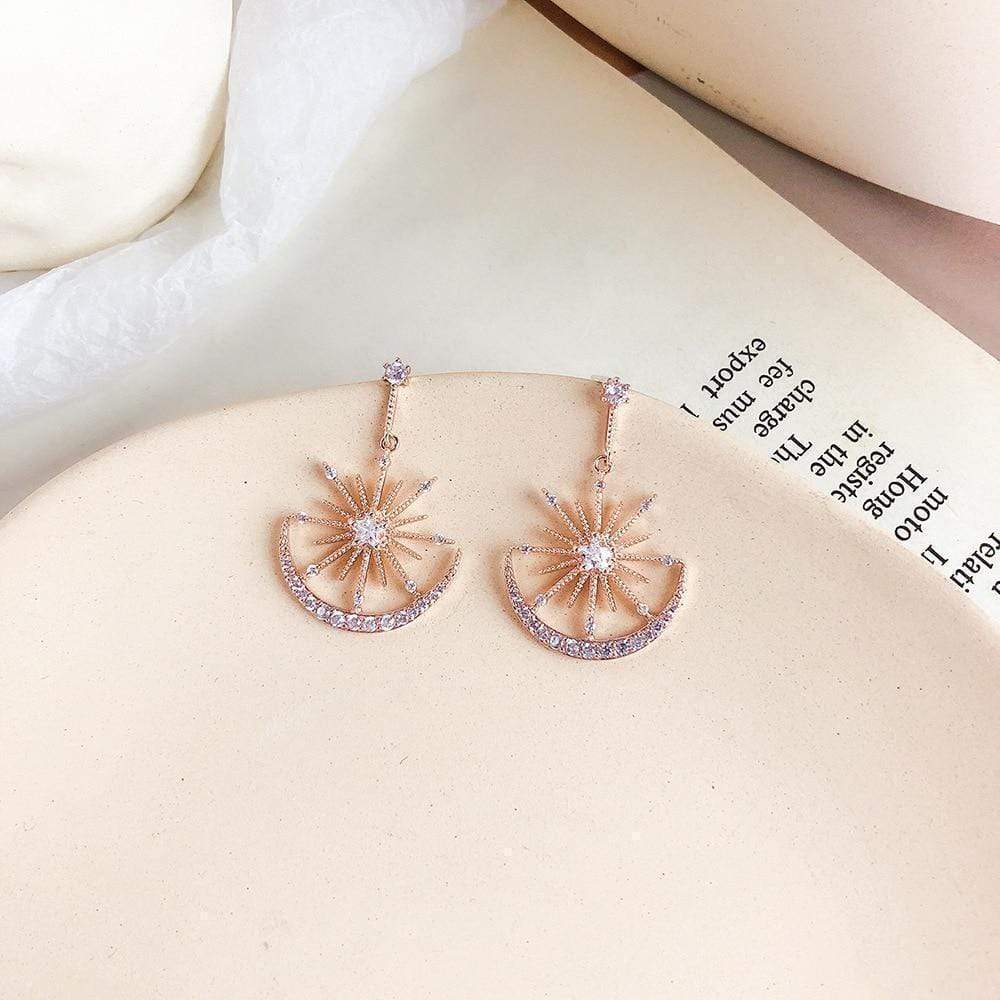 Boucles d'oreilles Lune | Rose gold
