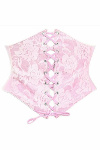 Lavish Lt Pink Lace Corset Belt Cincher - 3X / As Shown