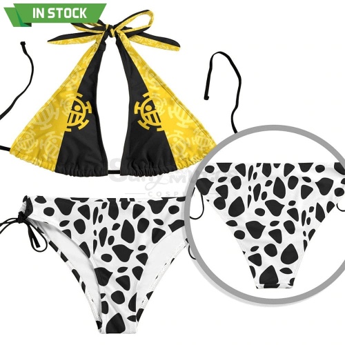 【In Stock】Anime One Piece Cosplay Law Swimsuit Cosplay Costume - Style 1 / S