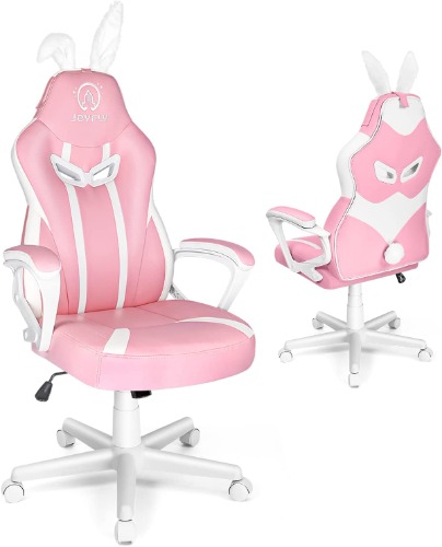 Pink Gaming Chair for Kids, Gamer Chair for Teens Adults JOYFLY Computer Chair for Girls Video Game Chairs Silla Gamer Ergonomic PC Chair（Pink-White） - Pink
