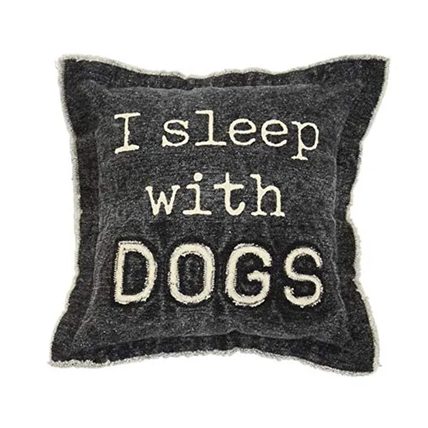 Mud Pie Washed Canvas Pillow, Sleep with Dogs - Sleep With Dogs