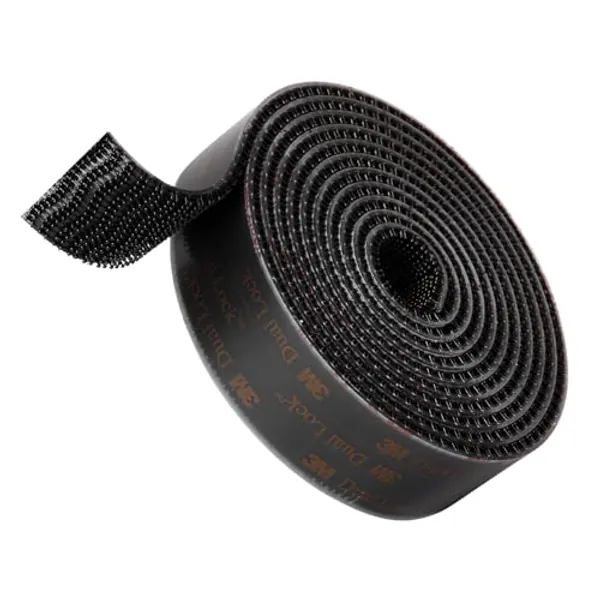 3M Dual Lock SJ3550 1"×4ft Black 1 Pack Reclosable Fastener Mounting Tape Interlocking Mushroom Shaped Strong Adhesive Hook Lock Sticy Tape for Indoor and Outdoor(DB25120)