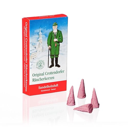 Original Crottendorfer - Räucherkerzen - Duft: Sandelholzduft - Menge: 24 Stück - Größe: M - Made in Germany - Sandelholzduft