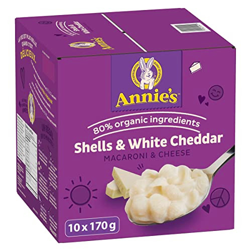 Annie's Homegrown VALUE PACK - MACARONI AND CHEESE - Shells & White Cheddar, 10 Pack, 1.7 Kg - Noodle