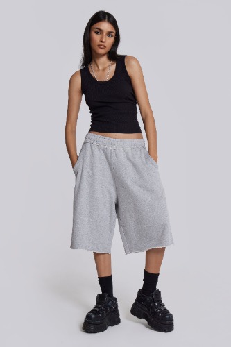 Grey Marl Monster Jogger Shorts | XS / Grey
