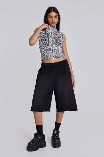 Washed Black Monster Jogger Shorts | XS / Black