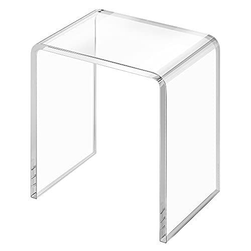 Elavain Clear Acrylic End Table with Rounded Edges | Perfect Waterfall Side or End Tables for Living Room, Entryway Accent Table, Modern Console Table, Bedside Table & Night Stand | 20"L x 14"W x 24"H - 20"L x 14"W x 24"H