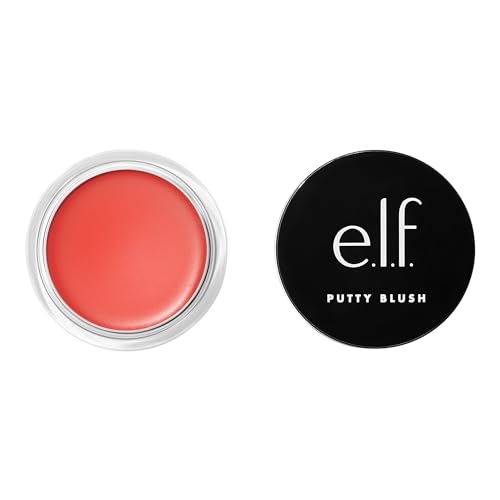 e.l.f. Putty Blush, Creamy & Ultra Pigmented Formula, Infused with Argan Oil & Vitamin E, Fiji, 0.35 Oz (10g) - Fiji - 0.35 Ounce (Pack of 1)