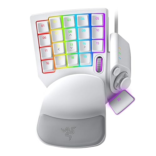 Razer Tartarus Pro Gaming Keypad: Analog-Optical Key Switches - Rapid Trigger - Adjustable Actuation - 32 Programmable Keys - Customizable Macros - Chroma RGB Lighting - Mercury White - Mercury White - Tartarus Pro - Optical Switches - Keypad