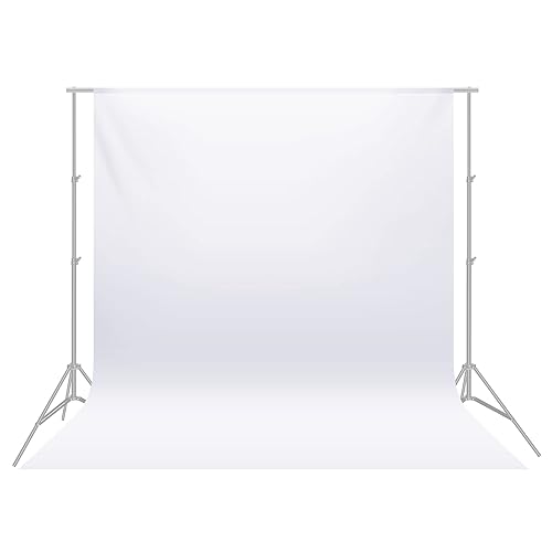 Neewer 6x9 feet/1.8x2.8 meters Photo Studio 100 Percent Pure Polyester Collapsible Backdrop Background for Photography, Video and Television (Background Only) - White - 6x9' - White