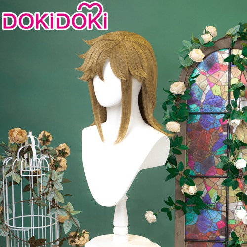 【Ready For Ship】DokiDoki Game Cosplay Wig Hair Down Gold Brown | Wig Only-Ready For Ship