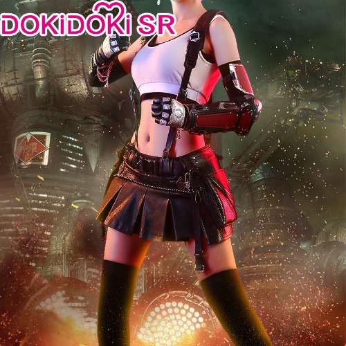 【Partial Size Ready For Ship】DokiDoki-SR Tiffaa Lockhart Cosplay Black White Costume Women | S-Order Processing Time Refer to Description Page