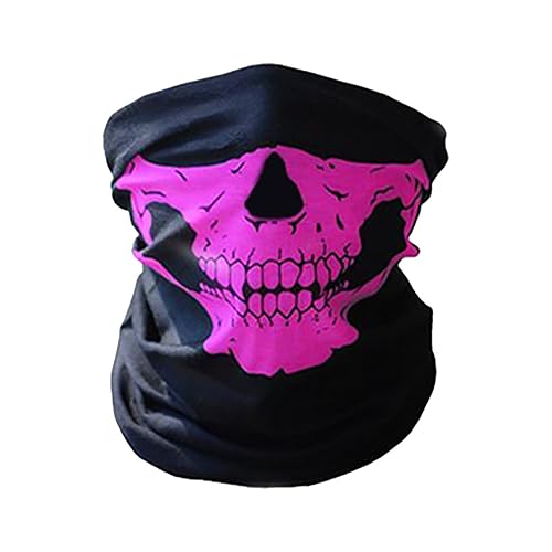HELLORSO Neck Skull Mask for Men Headwear Half Face Mask for Motorcycle, Cold Weather Neck Warmer, Face Cover - Hot Pink