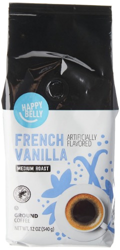 Amazon Brand - Happy Belly French Vanilla Flavored Ground Coffee, Medium Roast, 12 Ounce - French Vanilla 12 Ounce (Pack of 1)