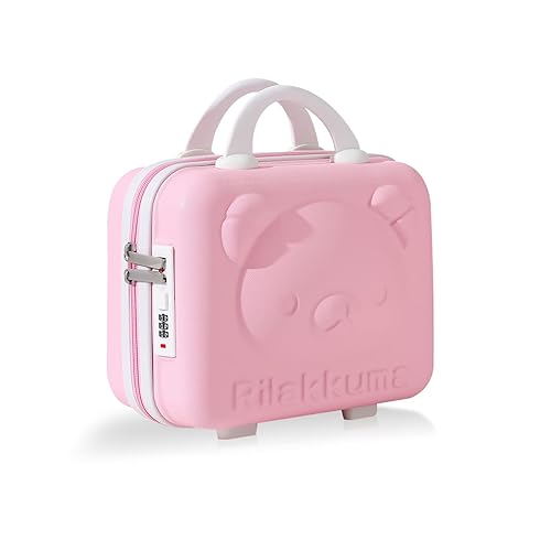 Balakaka Vanity Rigide Femme Vanity Fille 10L, Vanity Case Rigide avec Code Mini Valise Rangement avec Poignée, Portable Vanity Voyage Valise de Toilette Imperméable et Résistant à l'usure - Rose