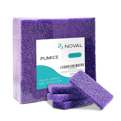 NOVAL Pumice Stone for Feet Scrubber Dead Skin Disposable Foot Pumice Foot Callus Remover Pedicure Tools Purple Pumice Sponge Nail Salon Home Use,40 PCS - Purple