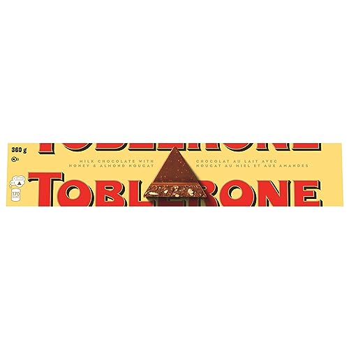 TOBLERONE, Milk Chocolate with Honey and Almond Nougat, Holiday Chocolate, Holiday Gift, 360 g