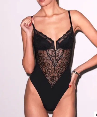 Black lacy bodysuit 