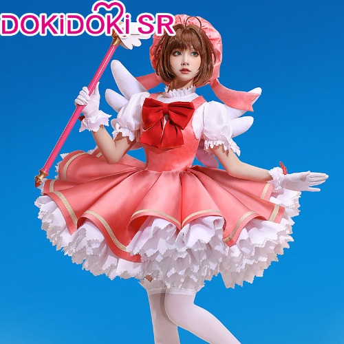 【Ready For Ship】DokiDoki-SR Anime Card Captor Sakura Cosplay Kinomoto Sakura Costume Women Cardcaptor Sakura | S-Instock