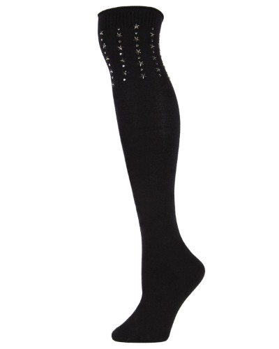 Women's Evening Star Studded Over The Knee Socks | One Size / Black