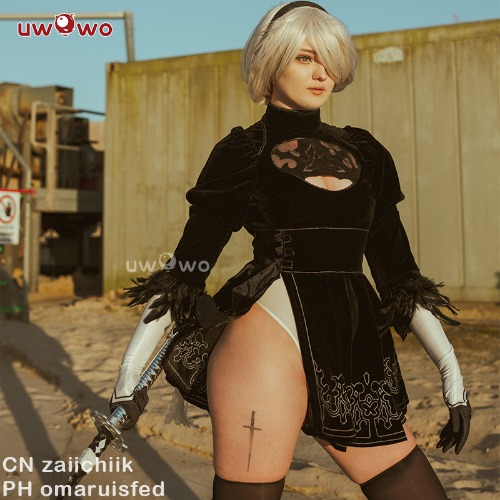 【In Stock】Uwowo Game Nier: Automata YoRHa No.2 Type B 2B Cosplay Costume - 【In Stock】Set A XXL