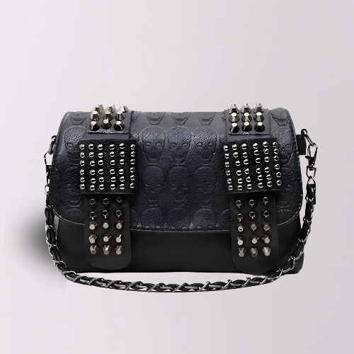Black Skull Rivet Bag - One-size-fits-all / Black