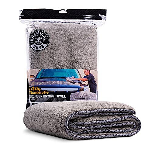 Chemical Guys MIC1995 Woolly Mammoth Large, Super Absorbent and Soft Microfiber Towels for Cars - 36" x 25" Gray, Ideal for Car Lovers and Auto Enthusiasts - Car Detailing Towels - 1 Pack - Gray - Mammoth Bundle