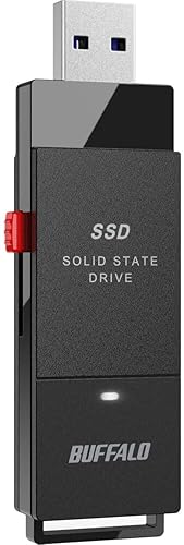 BUFFALO External SSD 1TB - Up to 600MB/s - USB-C - USB-A - USB 3.2 Gen 2 (Compatible with PS4 / PS5 / Windows/Mac) - External Solid State Drive Stick - ‎‎SSD-PUT1.0U3B - 1 TB - Buffalo SSD-PUT Portable Stick SSD Drive - SSD