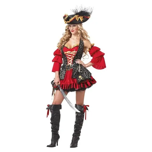 Sexy Pirate Costume - Small - Red