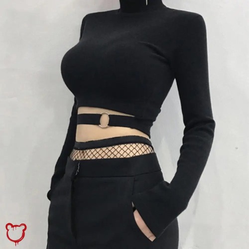 Black Hollow Crop Top Shotgun
