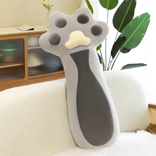 Adorable 70-110CM Soft Kawaii Cat Paw Pillow - Gray / 70cm