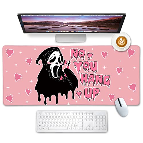 Ghostface Desk Mat, Mouse Pad Large, Desk Pad, Pink Mouse Pad for Desk, Desk Mat for Desktop, Keyboard and Mouse Pad, Gaming Mouse Pad Mousepad for Computer Office Home Work - Ghostface Pink