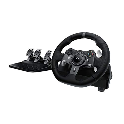 Logitech G920 Driving Force Racing Wheel and Floor Pedals, Real Force Feedback, Stainless Steel Paddle Shifters, Leather Steering Wheel Cover for Xbox Series X|S, Xbox One, PC, Mac - Black - Wheel Only