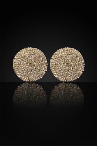 Reverie Rhinestone Round-Shaped Pasties Gold - Gold
