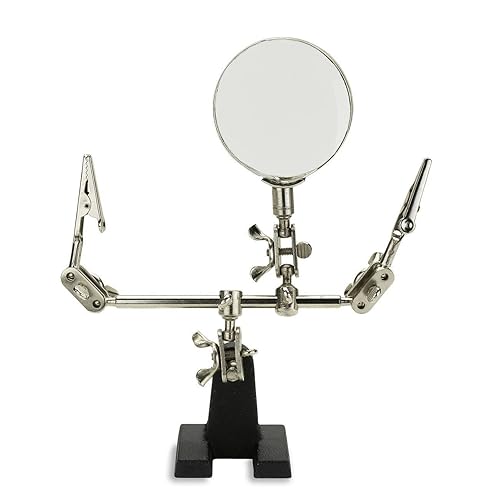 NEIKO 01902 Adjustable Helping Hand with Magnifying Glass, Third Hand Solder Aid, Soldering Wire Station Stand with Dual Alligator Clips and a Heavy Base, Beading & Jewelry Making Tools, Solder Holder - Helping Hand