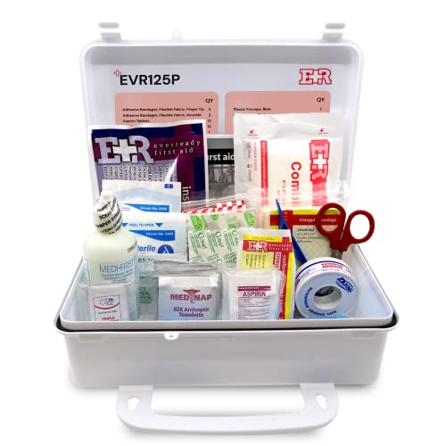 Ever Ready First Aid 107 Piece 25 Person First Aid Kit with Plastic Case, OSHA Compliant