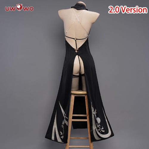 Uwowo Game Azur Lane Chenhai Black Chinese Dress Cheongsam Sexy Cosplay Costume - 2.0 / 【Pre-sale】XXL