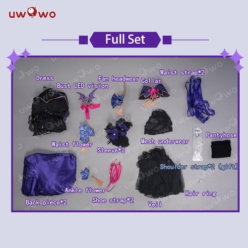 Exclusive Uwowo Genshin Impact Fanart Raiden Shogun Devil Succubus Gown Halloween Cosplay Costume - 【Pre-sale】XL