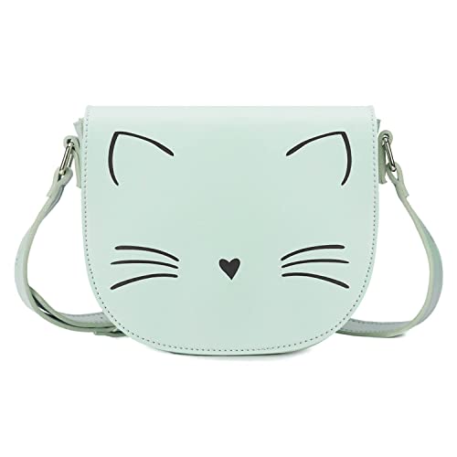 Gladdon Damen Umhängetasche Katze Messenger Bag für Teenager, Mädchen, kleine modische Geldbörse, Süße kleine Mädchen Small Taschen,Grün - Grün