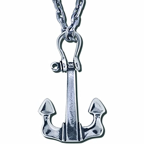 NAUTORA Anchor Necklace - Stockless Hall Anchor Pendant Crafted in Sterling Silver with 24" Necklace Chain