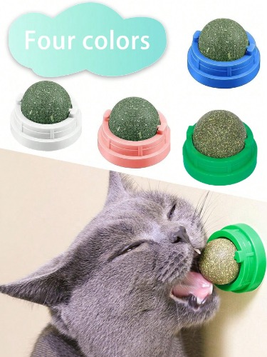 1 pieza Bola de hierba gatera juguete interactivo para gatos con tirador y juguete para masticar para mascotas