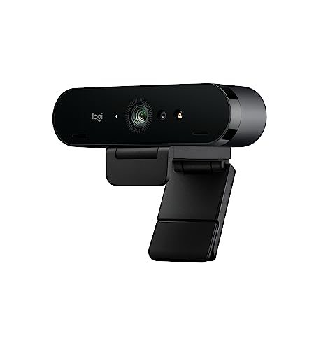Logitech Brio 4K Webcam, Ultra 4K HD Video Calling, Noise-Canceling mic, HD Auto Light Correction, Wide Field of View, Works with Microsoft Teams, Zoom, Google Voice, PC/Mac/Laptop/Macbook/Tablet - Old: 2017 Version